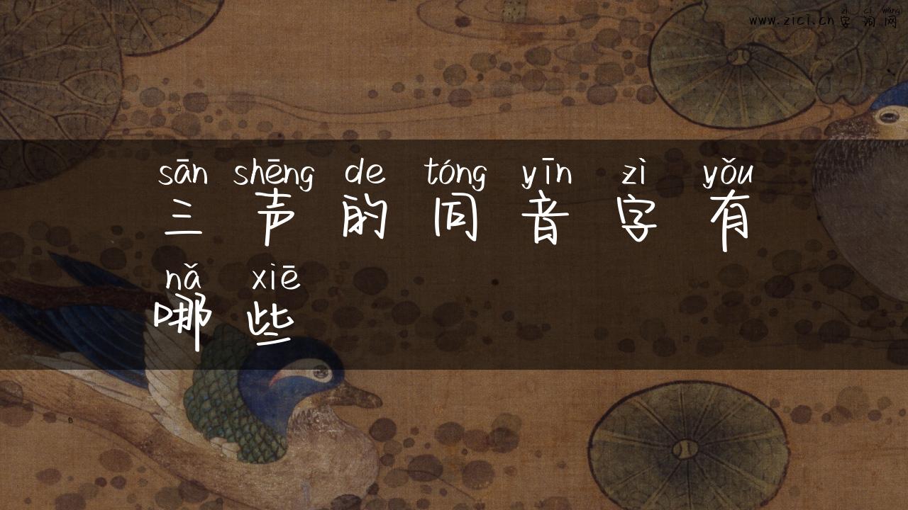 三声的同音字有哪些