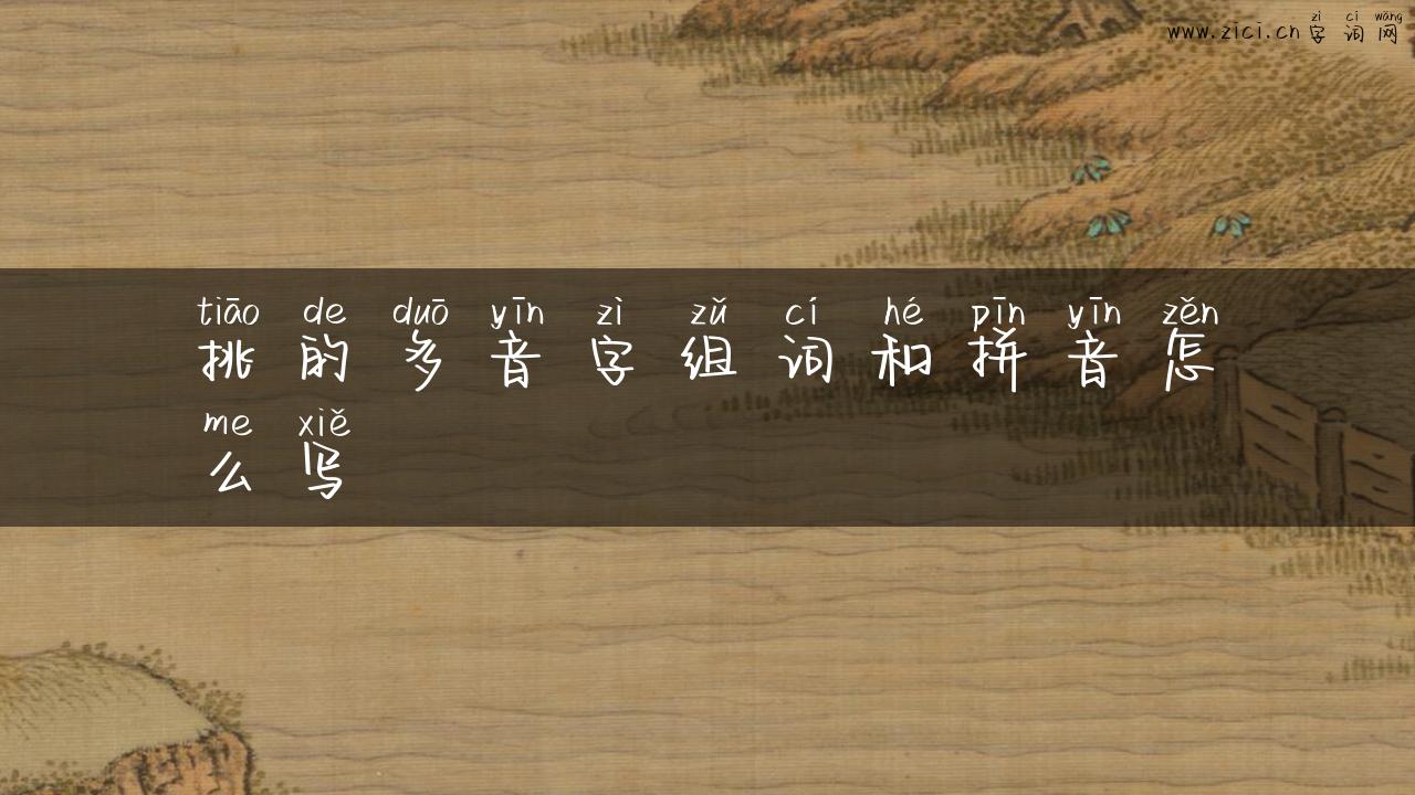 挑的多音字组词和拼音怎么写