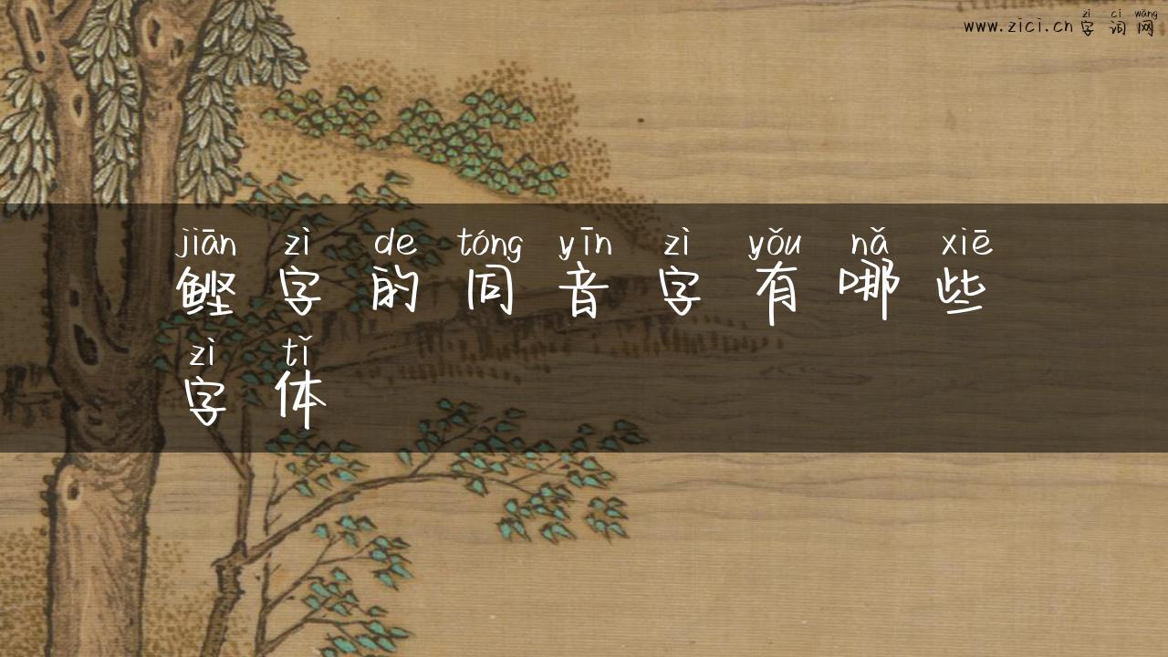 鲣字的同音字有哪些字体