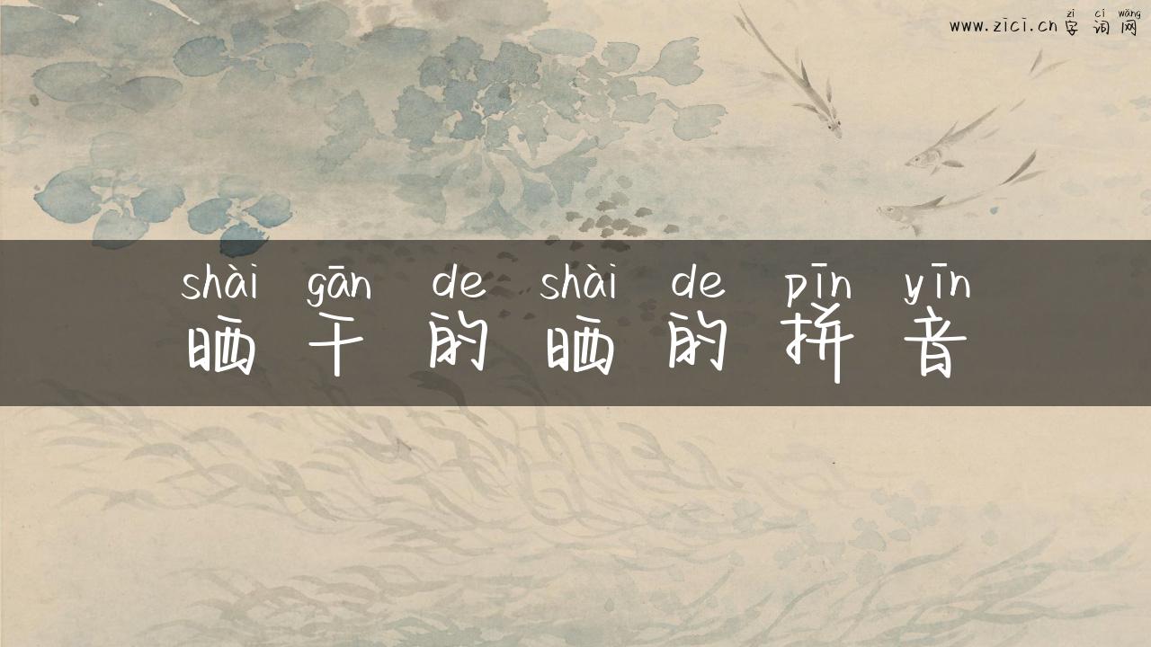 晒干的晒的拼音