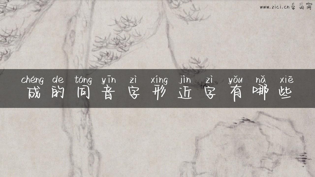 成的同音字形近字有哪些