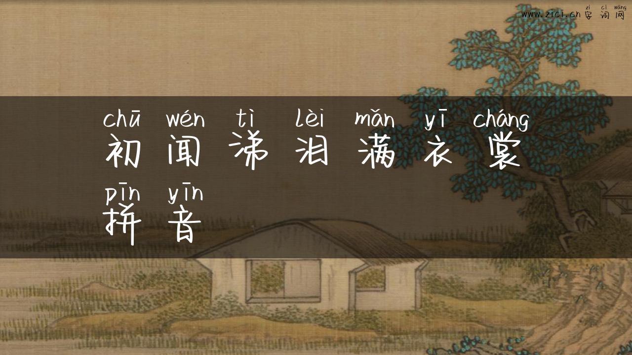 初闻涕泪满衣裳拼音