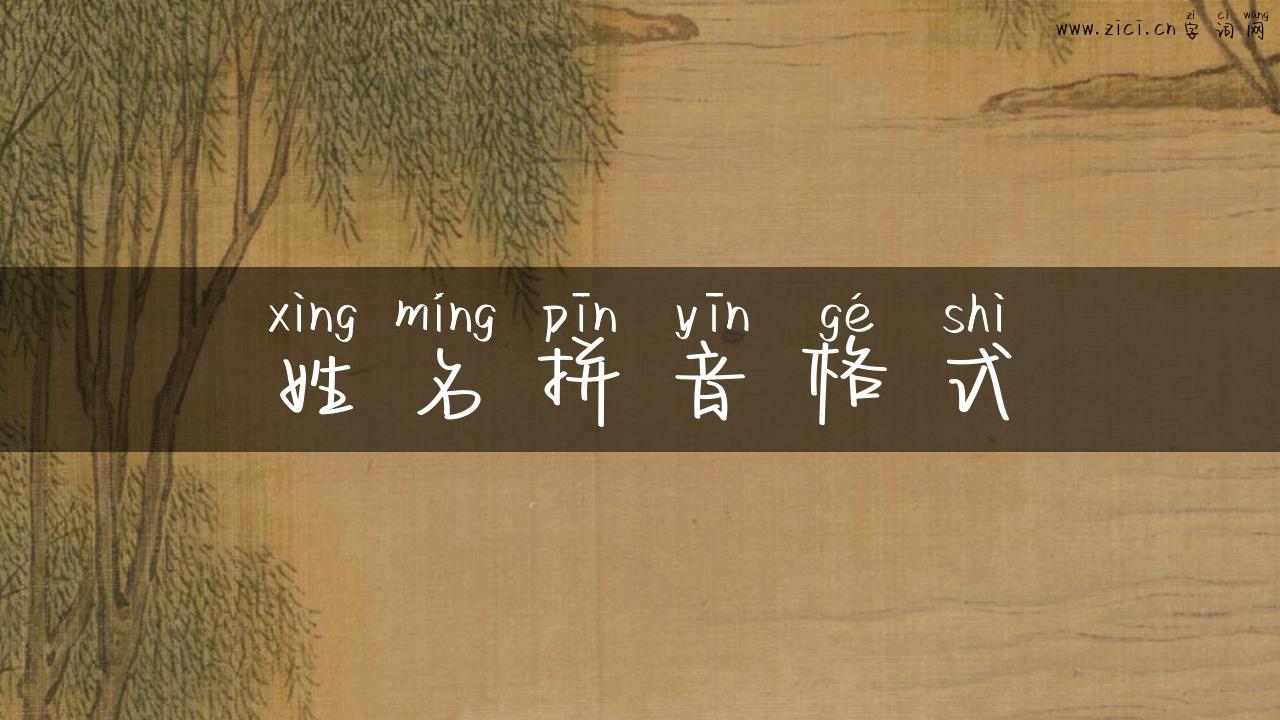 姓名拼音格式