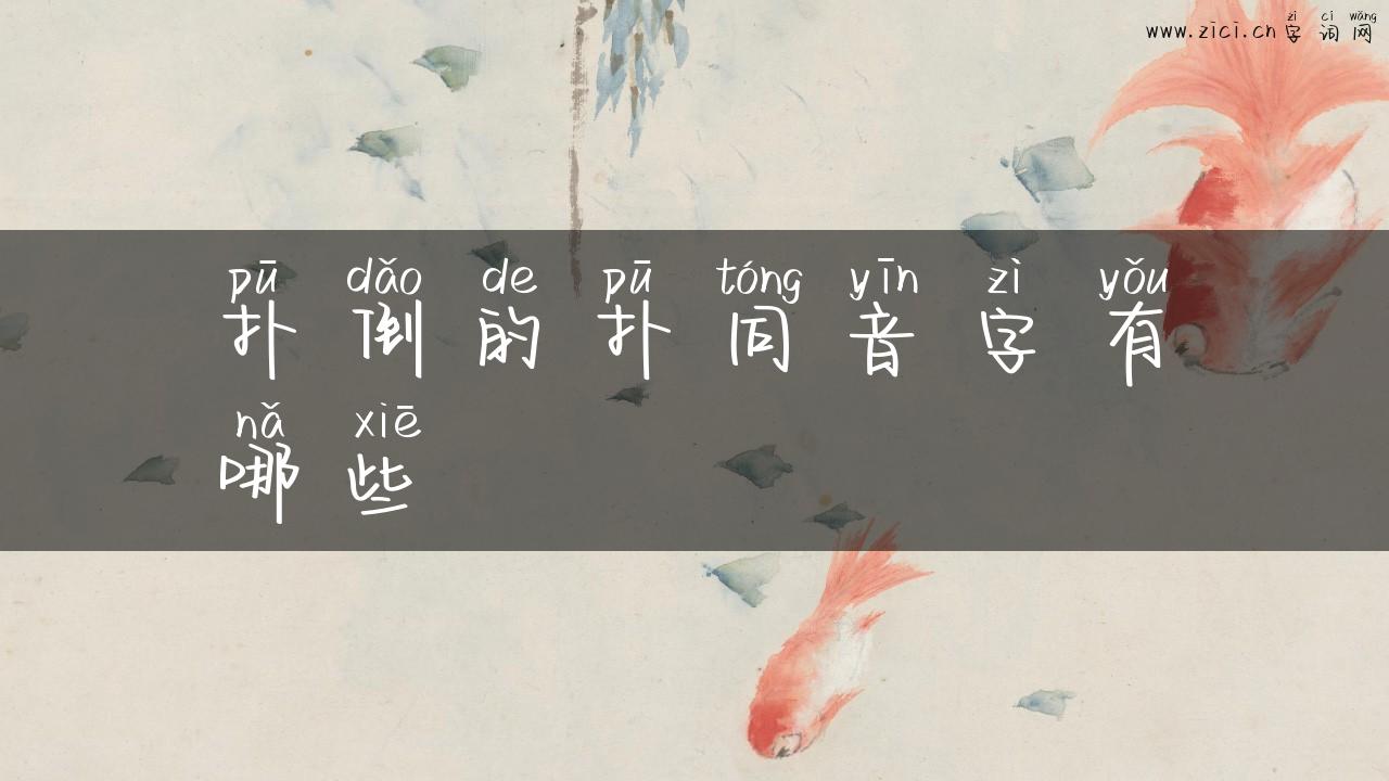 扑倒的扑同音字有哪些