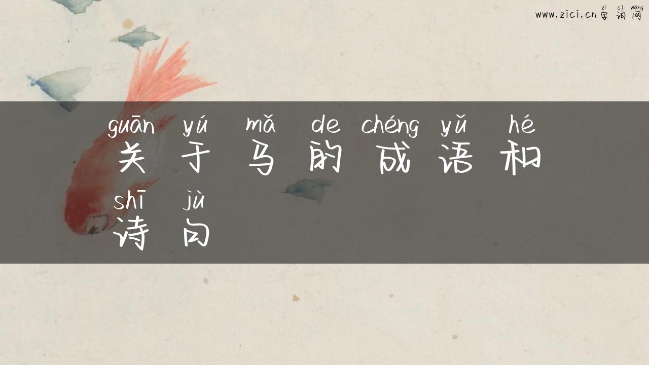 关于马的成语和诗句