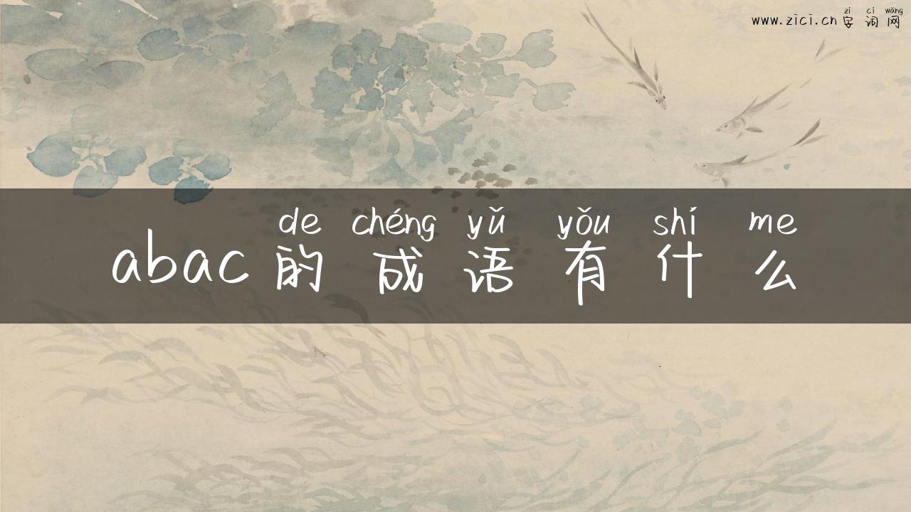 abac的成语有什么