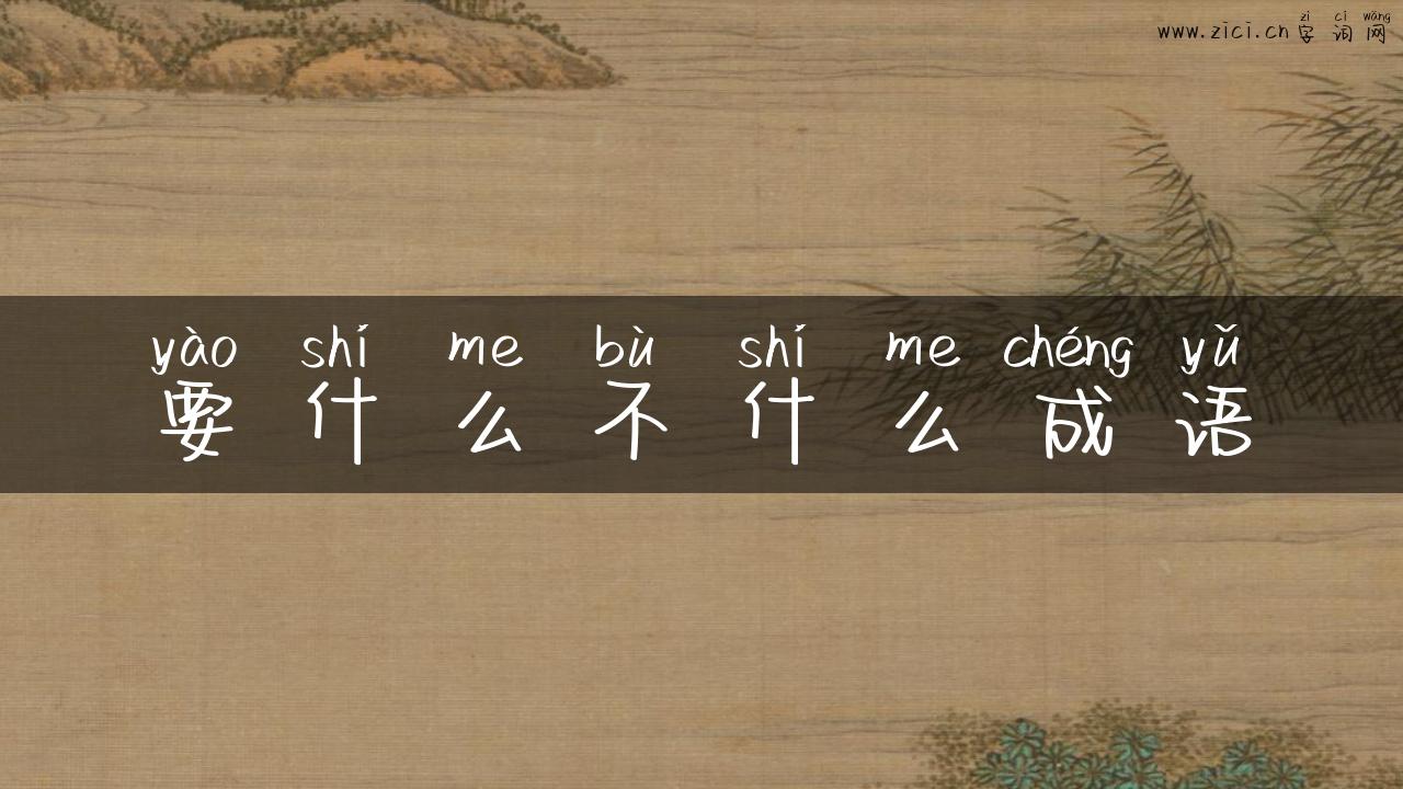 要什么不什么成语