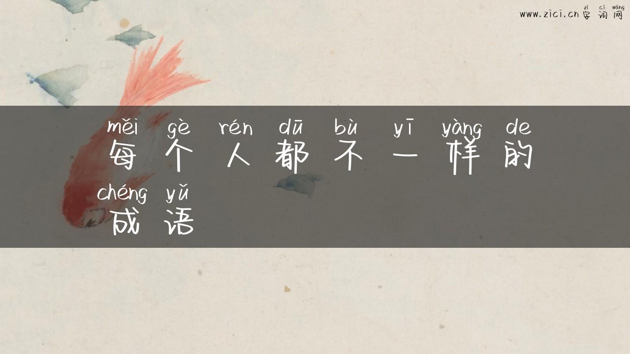 每个人都不一样的成语
