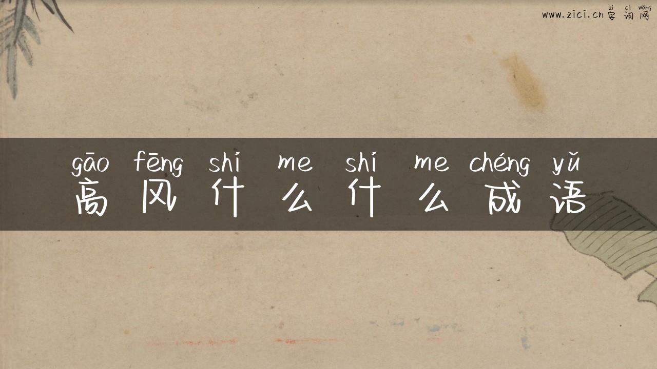 高风什么什么成语