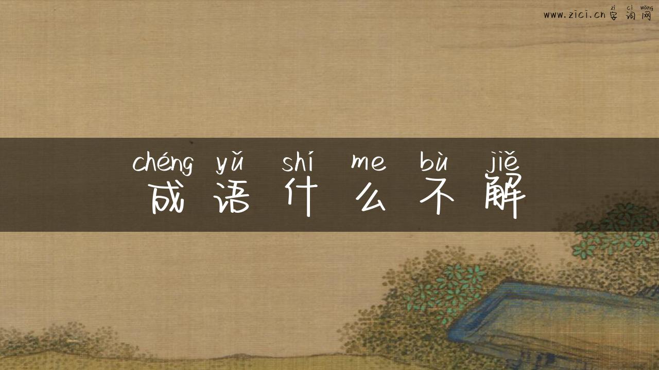 成语什么不解