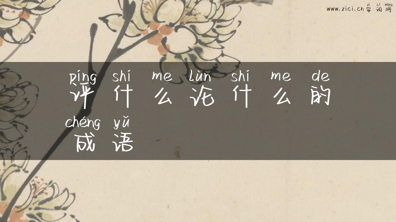 评什么论什么的成语