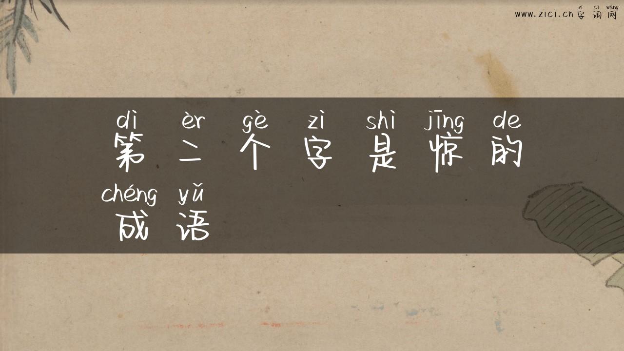 第二个字是惊的成语