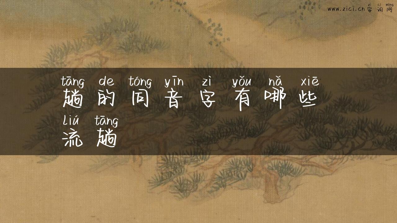 趟的同音字有哪些 流趟