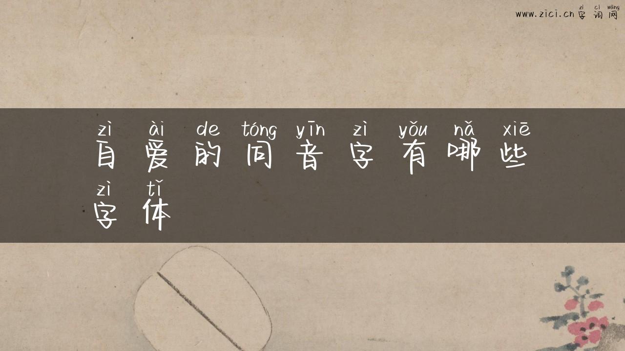 自爱的同音字有哪些字体