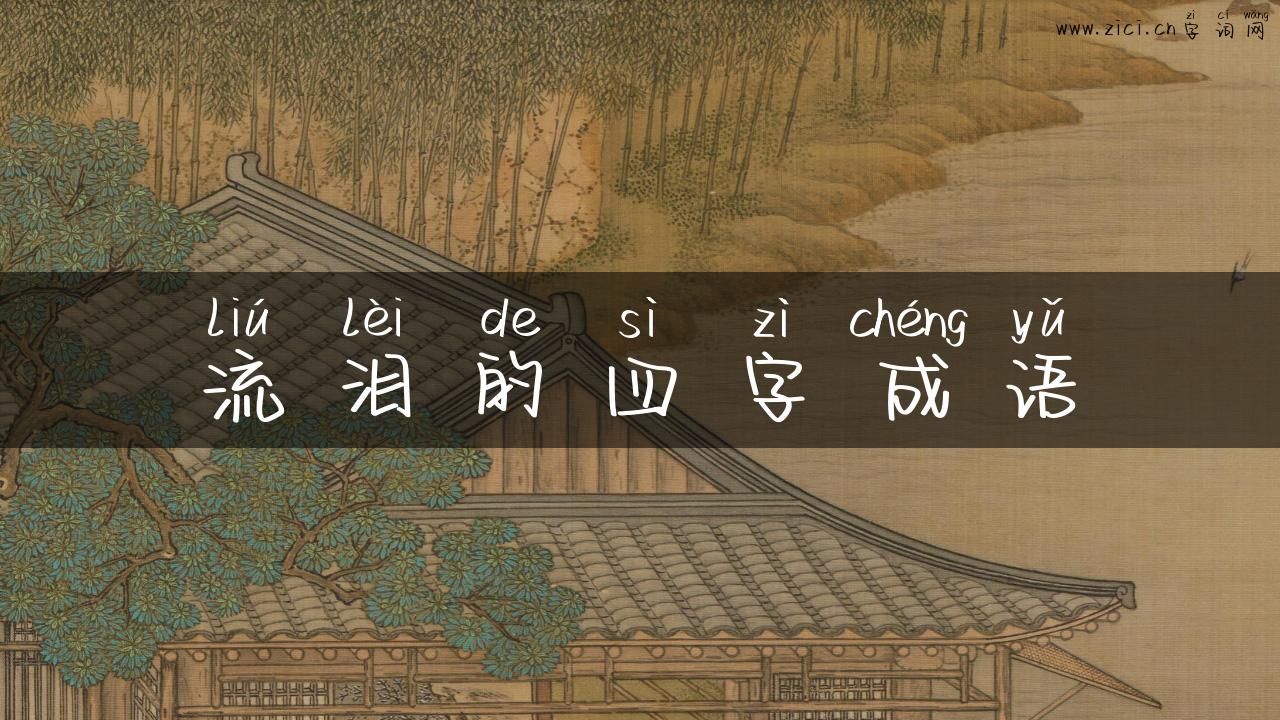 流泪的四字成语