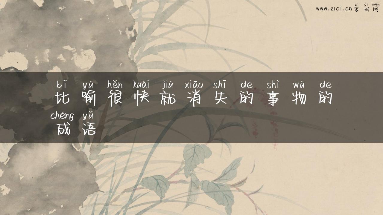 比喻很快就消失的事物的成语