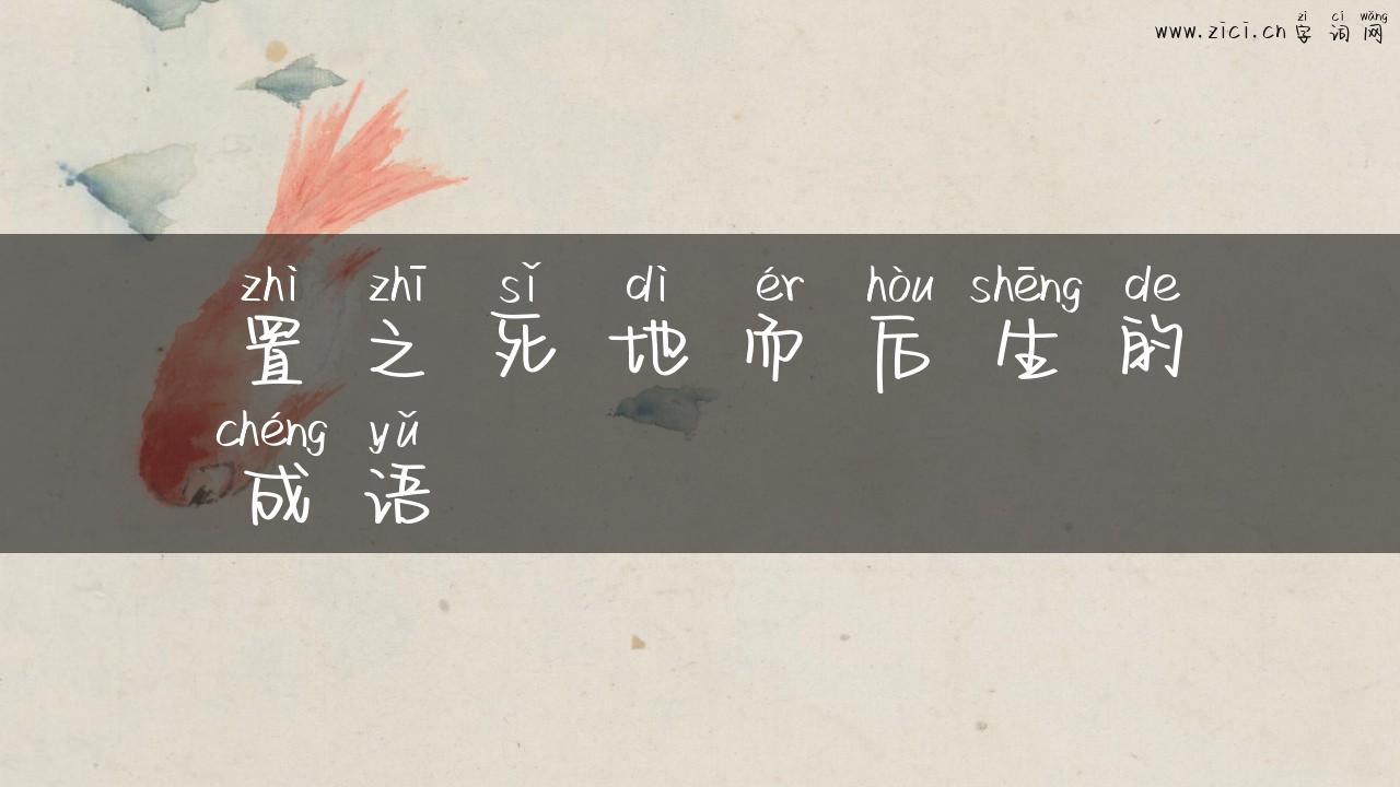 置之死地而后生的成语