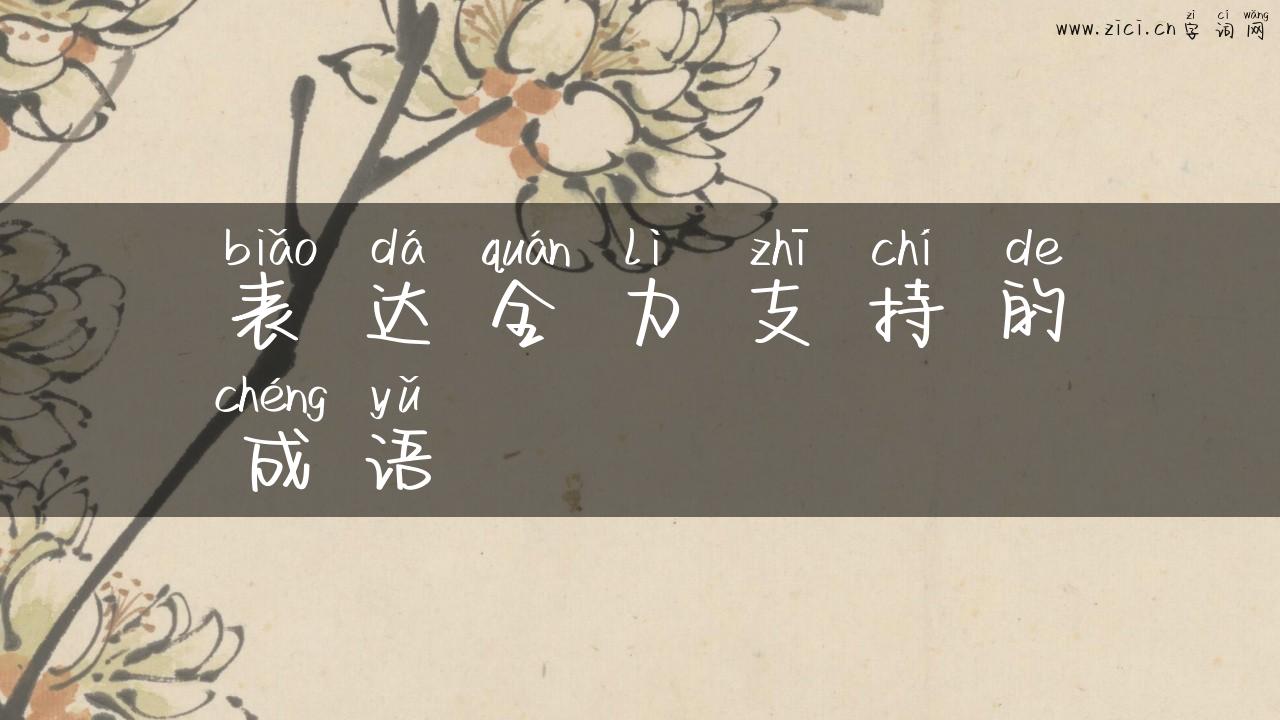 表达全力支持的成语
