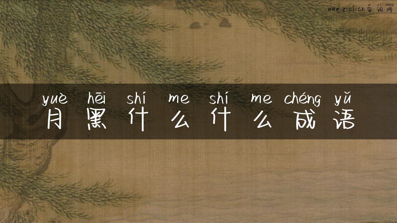 月黑什么什么成语