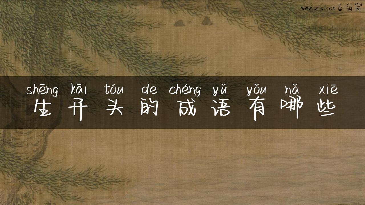 生开头的成语有哪些