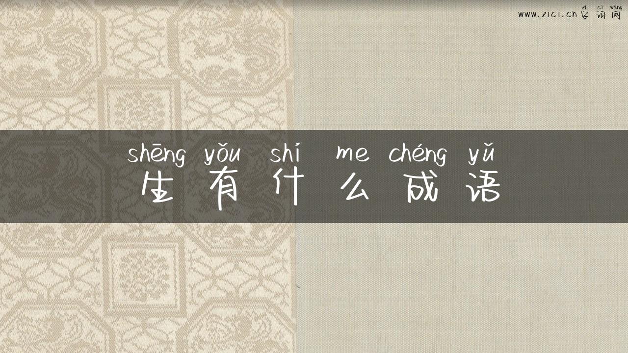 生有什么成语