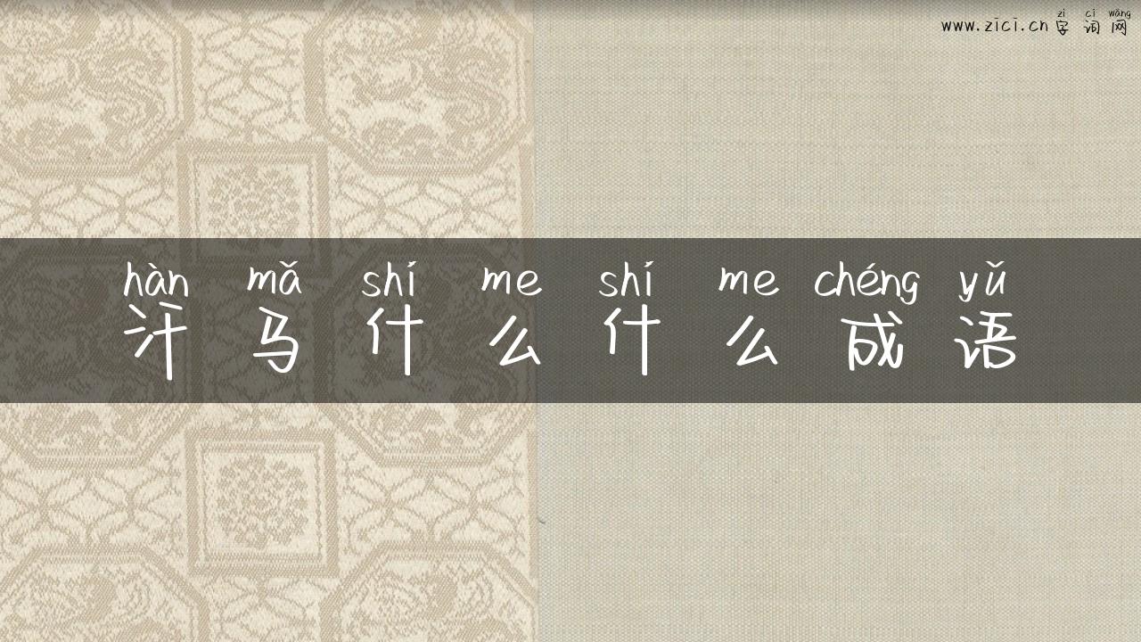 汗马什么什么成语