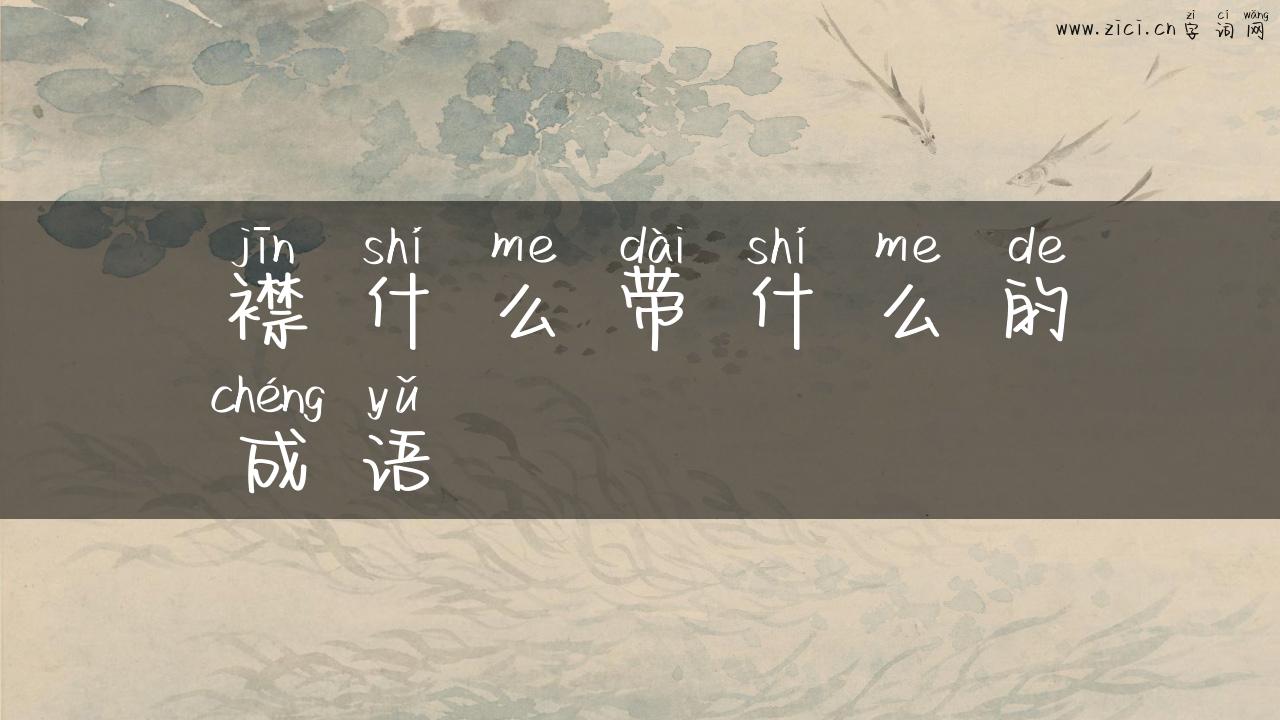 襟什么带什么的成语