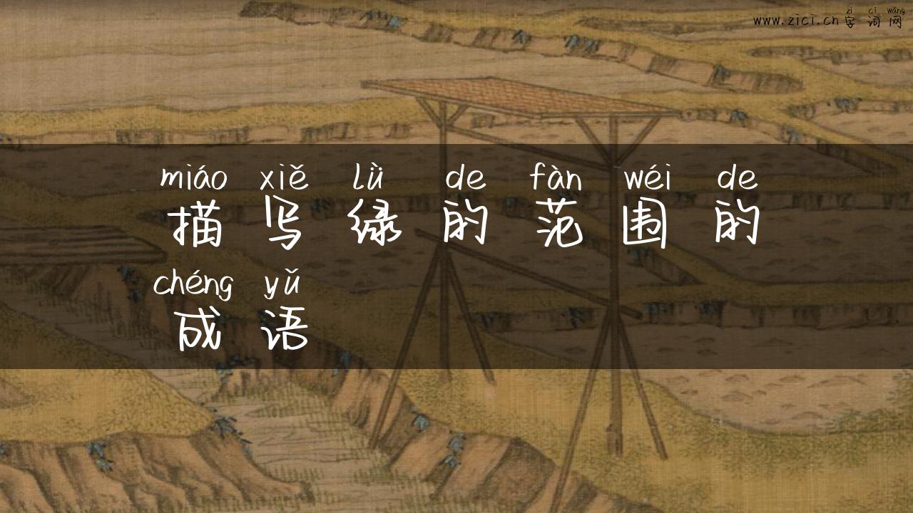 描写绿的范围的成语