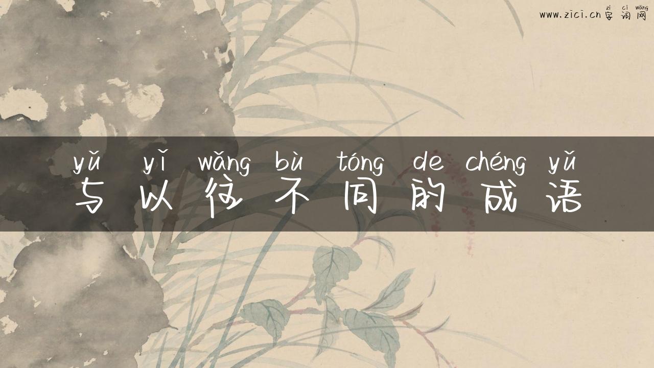 与以往不同的成语