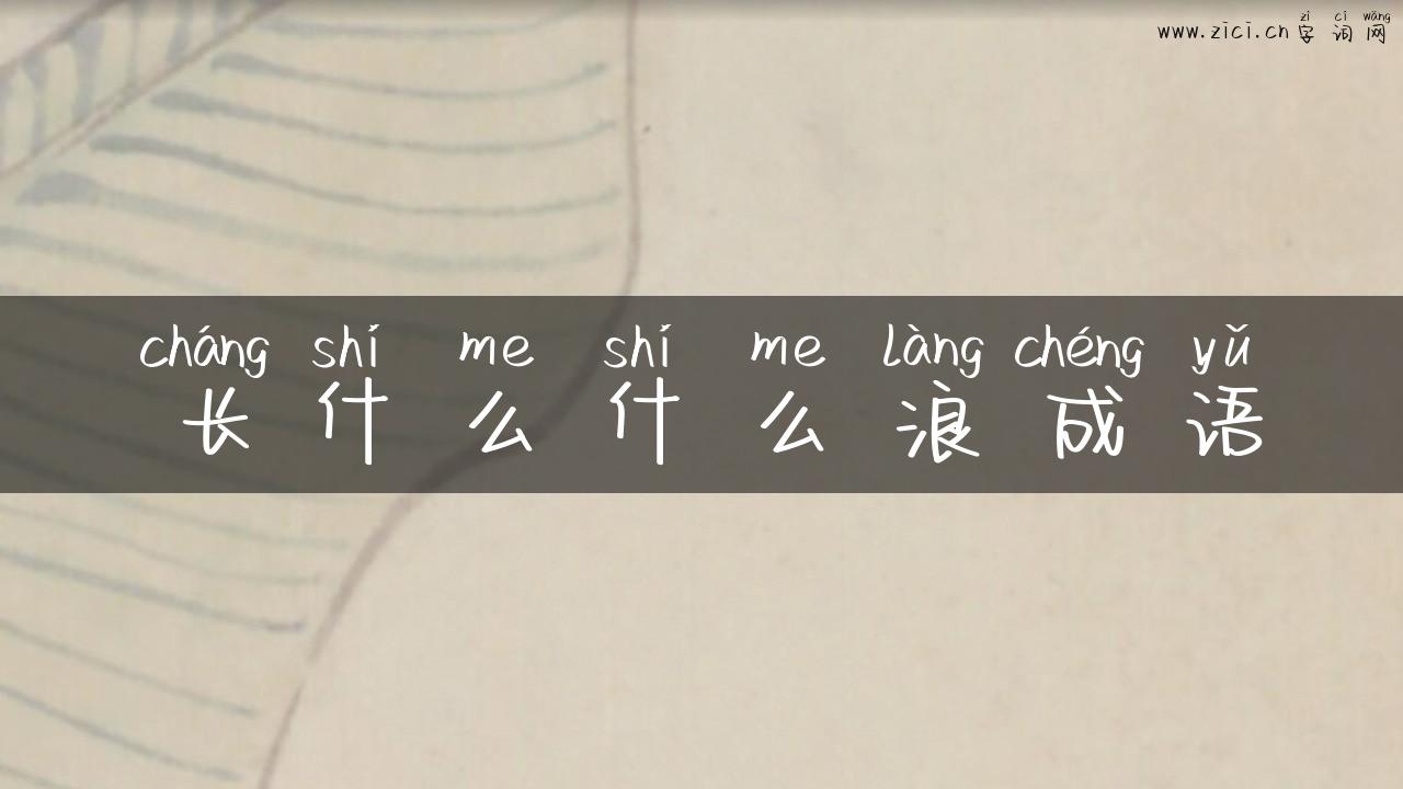 长什么什么浪成语