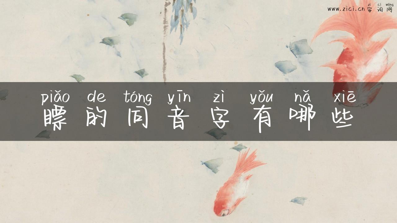 瞟的同音字有哪些