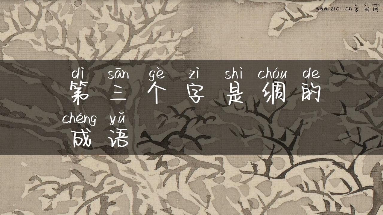 第三个字是绸的成语