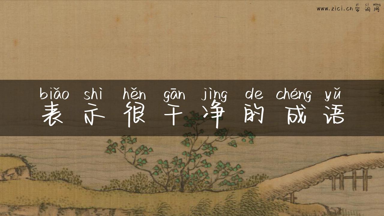 表示很干净的成语
