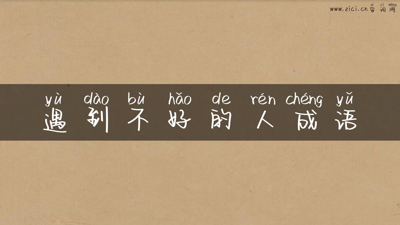 遇到不好的人成语