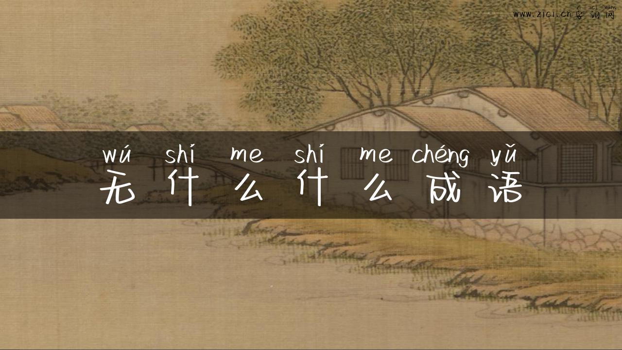 无什么什么成语