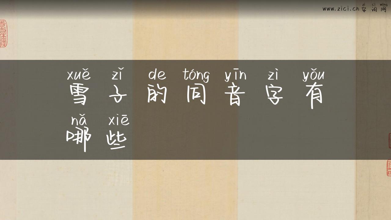 雪子的同音字有哪些