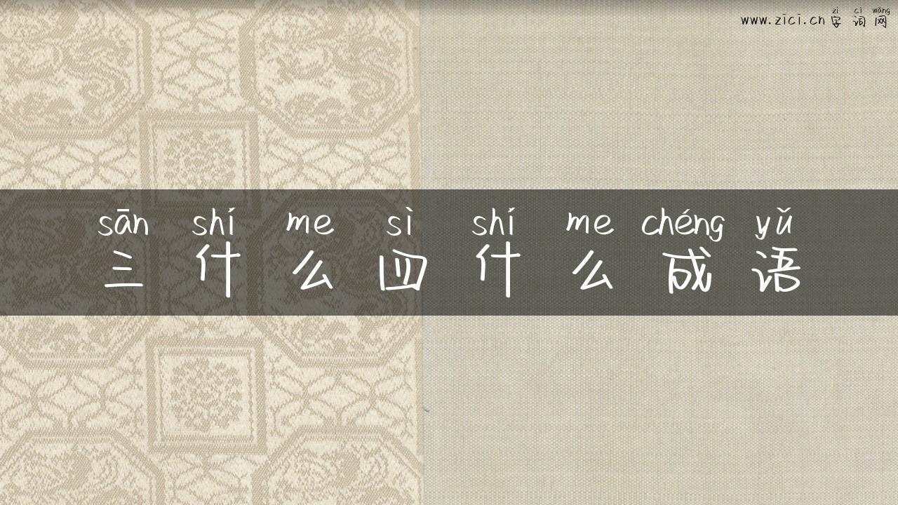 三什么四什么成语