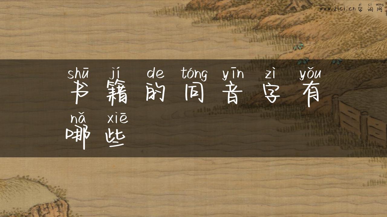 书籍的同音字有哪些