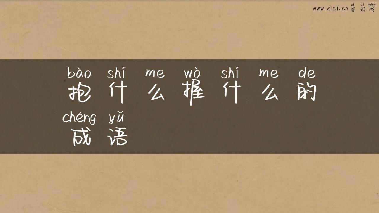 抱什么握什么的成语