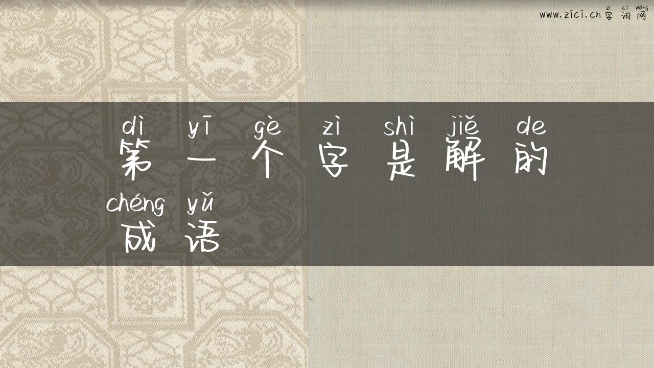 第一个字是解的成语