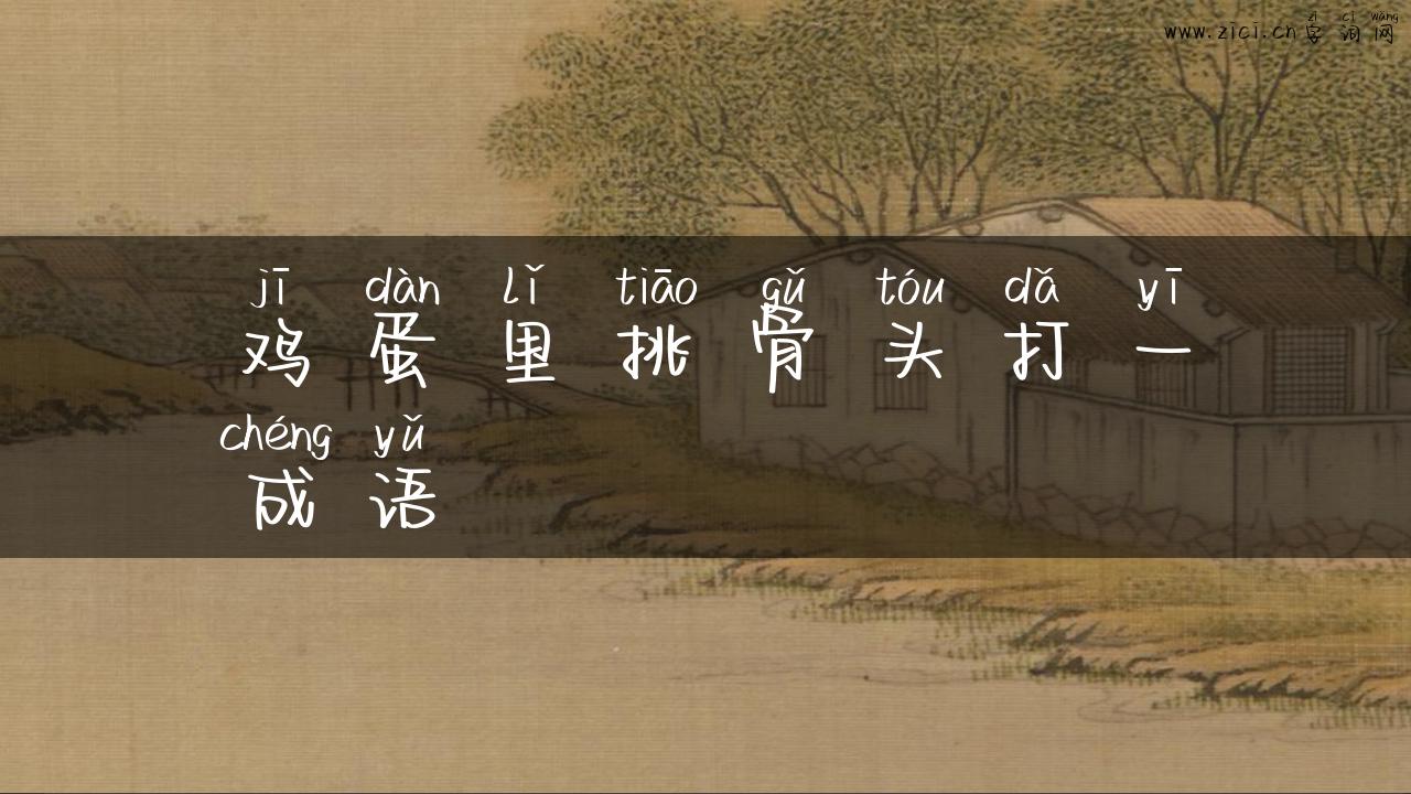 鸡蛋里挑骨头打一成语