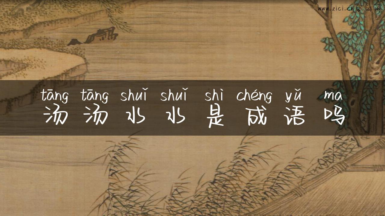 汤汤水水是成语吗