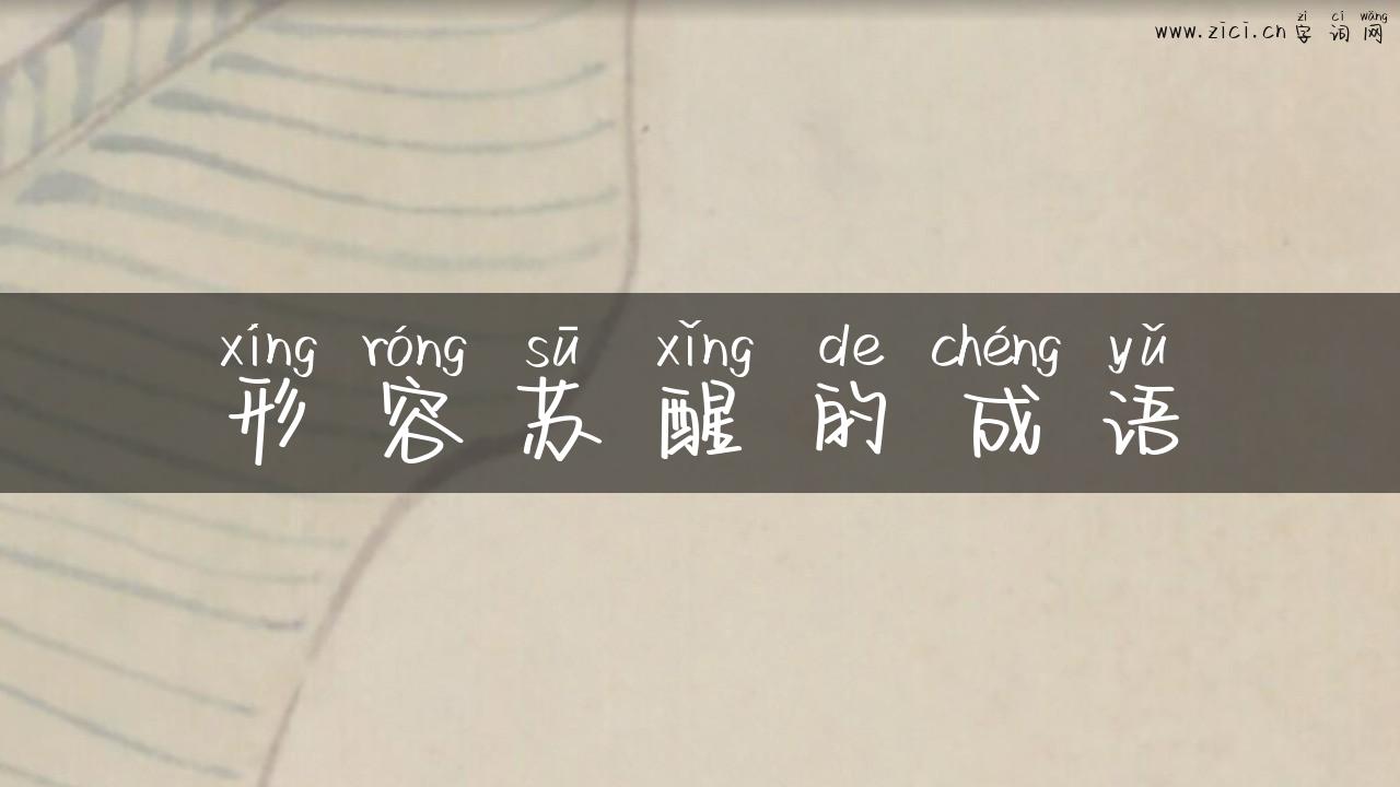 形容苏醒的成语