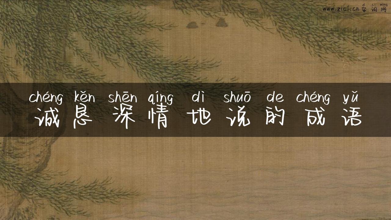 诚恳深情地说的成语