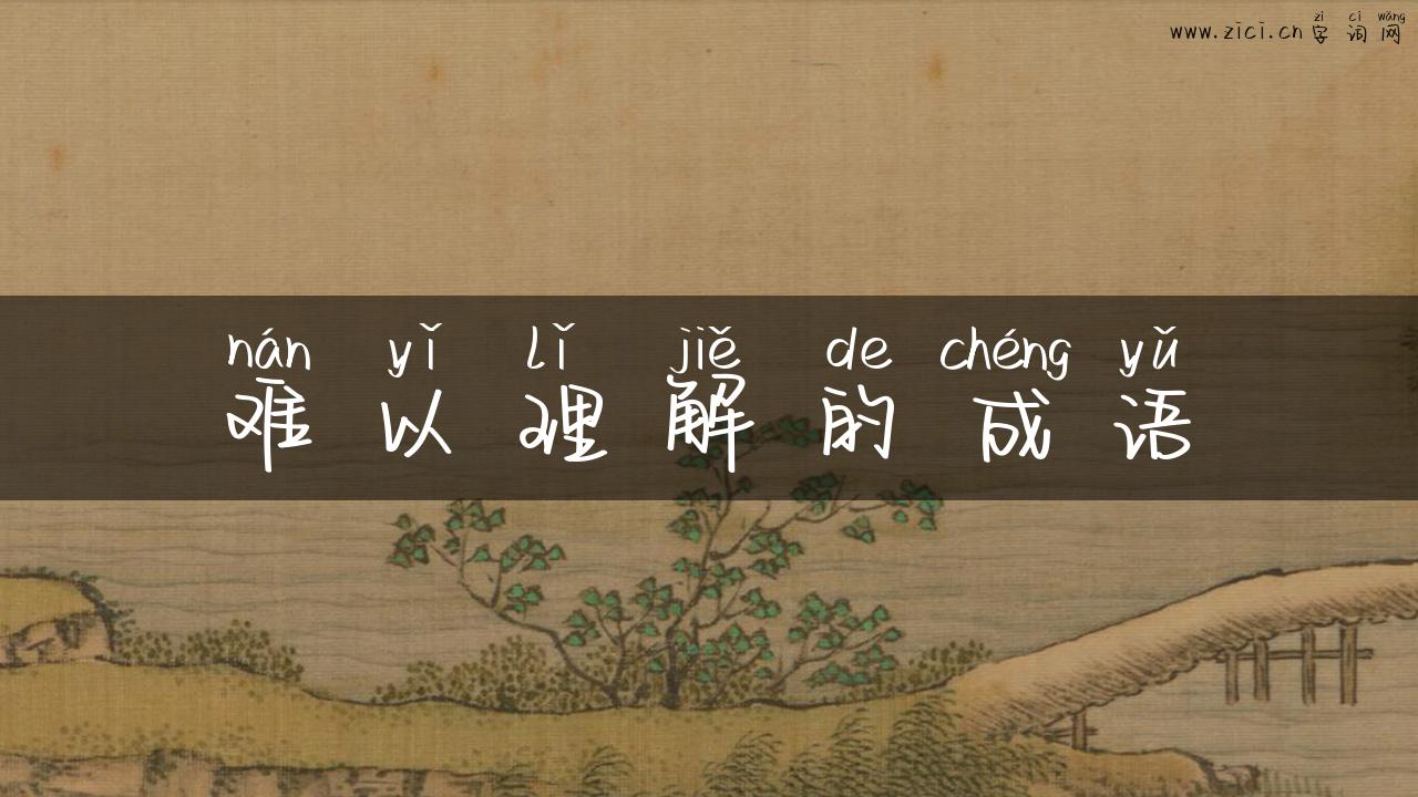 难以理解的成语