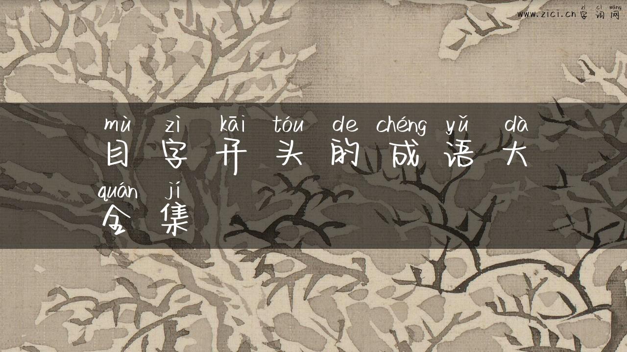 目字开头的成语大全集
