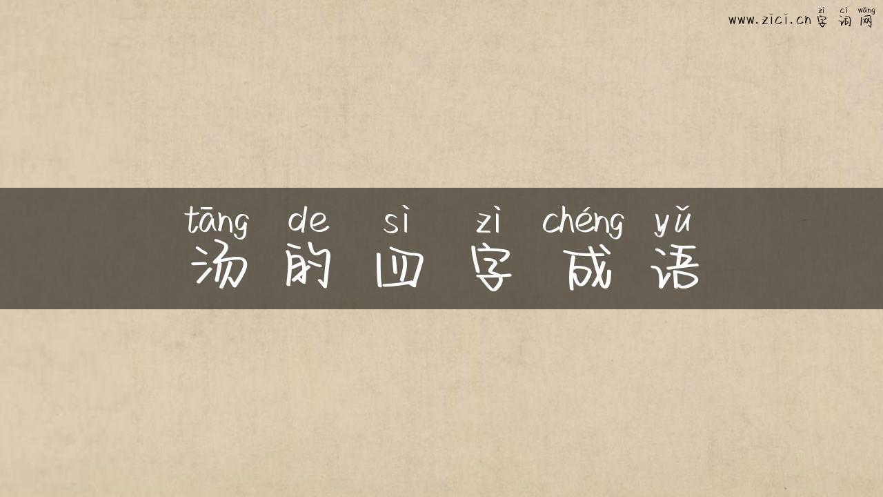汤的四字成语