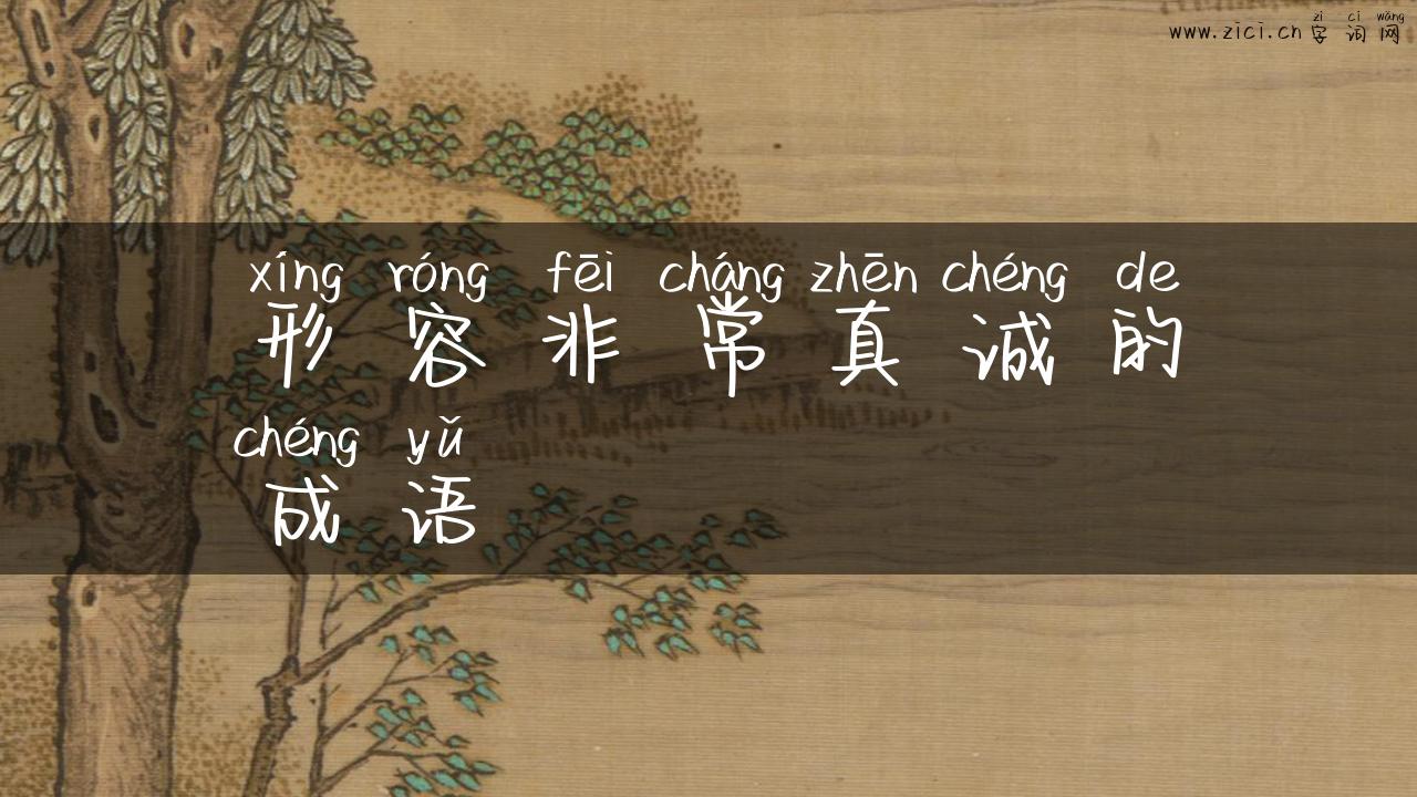 形容非常真诚的成语