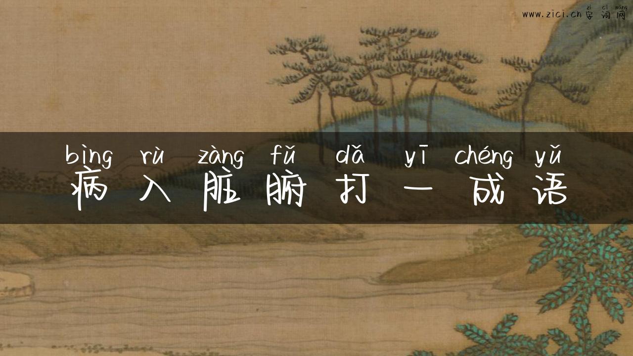 病入脏腑打一成语