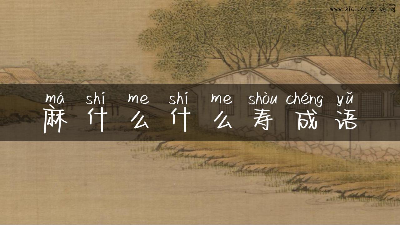 麻什么什么寿成语